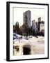 Central Park Snow at Sunset with the Frozen Pond Lake-Philippe Hugonnard-Framed Photographic Print