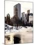 Central Park Snow at Sunset with the Frozen Pond Lake-Philippe Hugonnard-Mounted Photographic Print