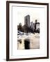 Central Park Snow at Sunset with the Frozen Pond Lake-Philippe Hugonnard-Framed Art Print