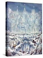 Central Park Snow-Bill Bell-Stretched Canvas
