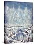 Central Park Snow-Bill Bell-Stretched Canvas