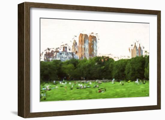 Central Park Sunday Afternoon - In the Style of Oil Painting-Philippe Hugonnard-Framed Giclee Print