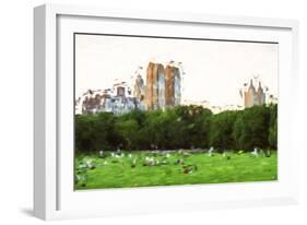 Central Park Sunday Afternoon - In the Style of Oil Painting-Philippe Hugonnard-Framed Giclee Print