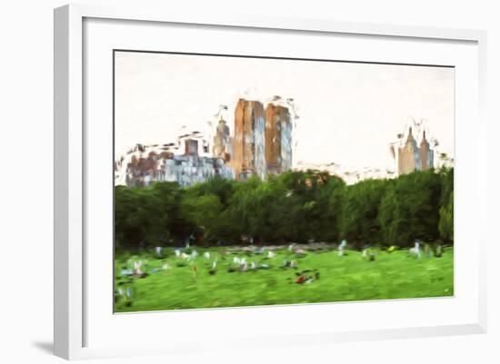 Central Park Sunday Afternoon - In the Style of Oil Painting-Philippe Hugonnard-Framed Giclee Print