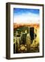 Central Park Sunset - In the Style of Oil Painting-Philippe Hugonnard-Framed Giclee Print