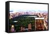 Central Park Sunset-Philippe Hugonnard-Framed Stretched Canvas