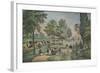 Central Park, The Drive, Currier & Ives, pub. 1862-null-Framed Giclee Print