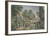 Central Park, The Drive, Currier & Ives, pub. 1862-null-Framed Giclee Print