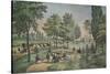 Central Park, The Drive, Currier & Ives, pub. 1862-null-Stretched Canvas