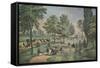 Central Park, The Drive, Currier & Ives, pub. 1862-null-Framed Stretched Canvas