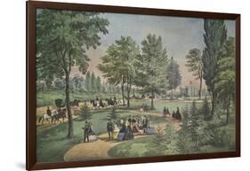 Central Park, The Drive, Currier & Ives, pub. 1862-null-Framed Giclee Print