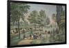 Central Park, The Drive, Currier & Ives, pub. 1862-null-Framed Giclee Print