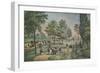 Central Park, The Drive, Currier & Ives, pub. 1862-null-Framed Giclee Print