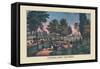 Central Park, The Drive-Currier & Ives-Framed Stretched Canvas