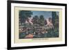 Central Park, The Drive-Currier & Ives-Framed Premium Giclee Print