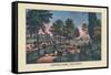 Central Park, The Drive-Currier & Ives-Framed Stretched Canvas