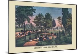 Central Park, The Drive-Currier & Ives-Mounted Art Print