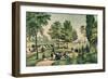 Central Park: The Drive-Currier & Ives-Framed Giclee Print