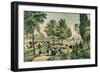 Central Park: The Drive-Currier & Ives-Framed Giclee Print