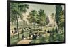 Central Park: The Drive-Currier & Ives-Framed Giclee Print