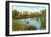 Central Park West and Lake, New York City-null-Framed Art Print