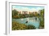 Central Park West and Lake, New York City-null-Framed Art Print