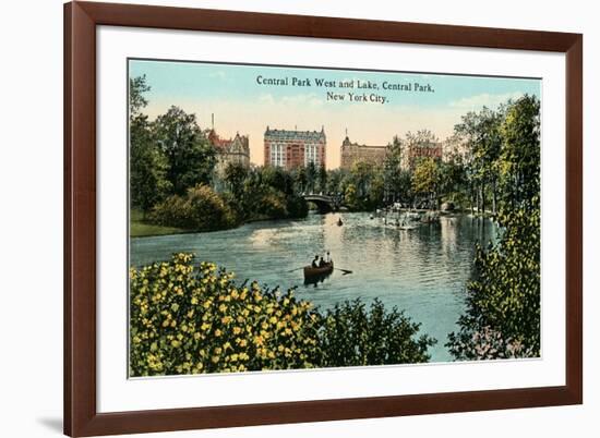 Central Park West, Lake, New York City-null-Framed Art Print