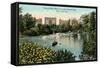 Central Park West, Lake, New York City-null-Framed Stretched Canvas