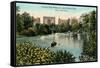 Central Park West, Lake, New York City-null-Framed Stretched Canvas