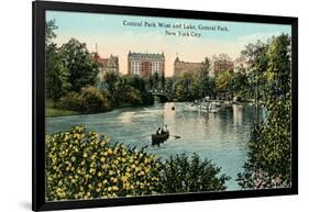Central Park West, Lake, New York City-null-Framed Art Print
