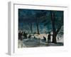 CENTRAL Park, Winter, by William Glackens, 1905, American Painting, Oil on Canvas. the Bright White-Everett - Art-Framed Art Print