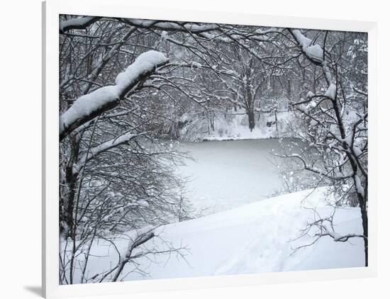 Central Park Winter Lake I-Yoni Teleky-Framed Art Print