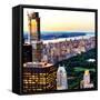 Central Park with Skyscrapers and Upper West Side Manhattan View at Sunset, New York-Philippe Hugonnard-Framed Stretched Canvas