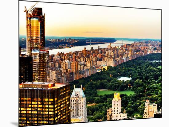 Central Park with Skyscrapers and Upper West Side Manhattan View at Sunset, New York-Philippe Hugonnard-Mounted Photographic Print