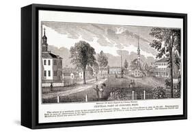Central Part of Concord, from "Historical Collections of Massachusetts"-John Warner Barber-Framed Stretched Canvas