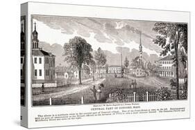 Central Part of Concord, from "Historical Collections of Massachusetts"-John Warner Barber-Stretched Canvas