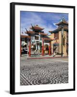 Central Plaza East Gate in Chinatown, Los Angeles, California, USA-Richard Cummins-Framed Photographic Print