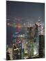 Central Skyline and Victoria Harbour at Night, Hong Ko Island, Hong Kong, China, Asia-Amanda Hall-Mounted Photographic Print