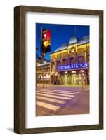 Central Station at Dusk, Drottningtorget, Gothenburg, Sweden, Scandinavia, Europe-Frank Fell-Framed Photographic Print