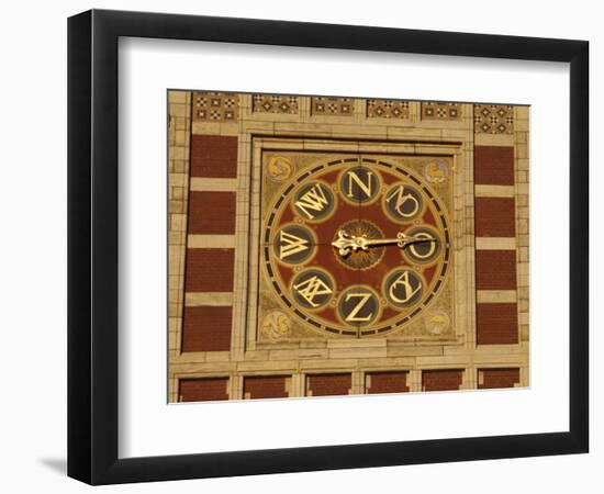 Central Station Wind Scale on Red Brick Tower, Amsterdam, Netherlands-Michele Molinari-Framed Photographic Print