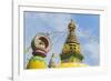 Central Stupa and Buddha eyes, Swayambunath (Monkey Temple), UNESCO World Heritage Site, Kathmandu,-G&M Therin-Weise-Framed Photographic Print