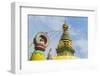 Central Stupa and Buddha eyes, Swayambunath (Monkey Temple), UNESCO World Heritage Site, Kathmandu,-G&M Therin-Weise-Framed Photographic Print