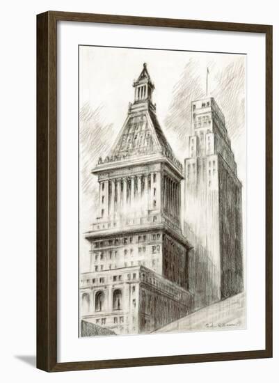 Central Trust and Carew Towers, 1941-Caroline Williams-Framed Giclee Print