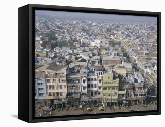 Centre of Old Delhi, Seen from Minaret of Jamia Mosque, Delhi, India-Tony Waltham-Framed Stretched Canvas