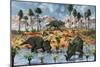 Centrosaurus Dinosaurs at a Watering Place-null-Mounted Premium Giclee Print