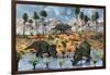 Centrosaurus Dinosaurs at a Watering Place-null-Framed Art Print