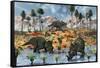 Centrosaurus Dinosaurs at a Watering Place-null-Framed Stretched Canvas