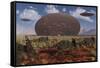 Centrosaurus Dinosaurs Walk Past a Ufo Stuck in the Ground-null-Framed Stretched Canvas