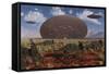 Centrosaurus Dinosaurs Walk Past a Ufo Stuck in the Ground-null-Framed Stretched Canvas