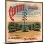 Century Brand - Los Angeles, California - Citrus Crate Label-Lantern Press-Mounted Art Print